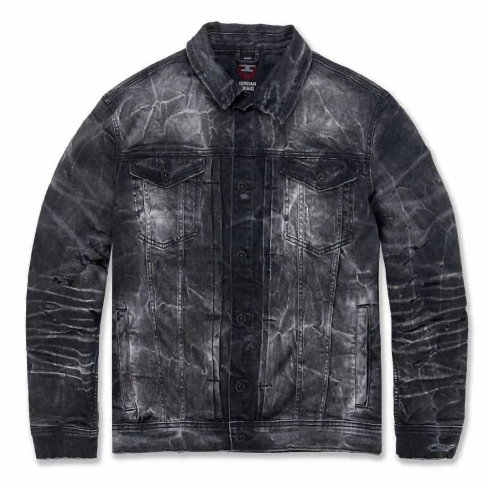 NEW JORDAN CRAIG men's bayside denim trucker jacket in industrial black